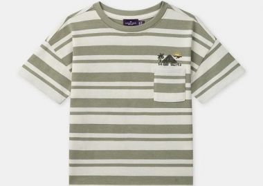 Παιδική Μπλούζα για Αγόρια Striped Chaki ΜΠΕΖ - SERGENT MAJOR - 