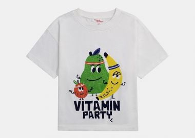Παιδική Μπλούζα για Αγόρια Vitamin Party ΛΕΥΚΟ - DPAM - 