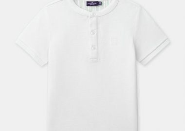 Παιδική Μπλούζα για Αγόρια White Henley ΛΕΥΚΟ - SERGENT MAJOR - 