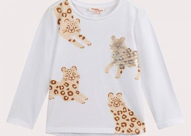 Παιδική Μπλούζα για Κορίτσια Cute Leopards ΛΕΥΚΟ - DPAM - 