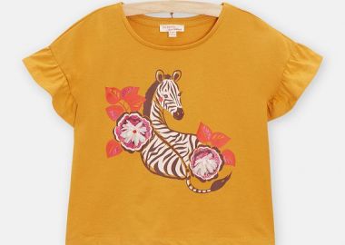 Παιδική Μπλούζα για Κορίτσια Mustard Zebra ΚΙΤΡΙΝΟ - DPAM - 
