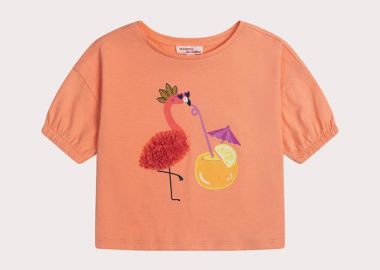 Παιδική Μπλούζα για Κορίτσια Orange Flamingo ΠΟΡΤΟΚΑΛΙ - DPAM - 