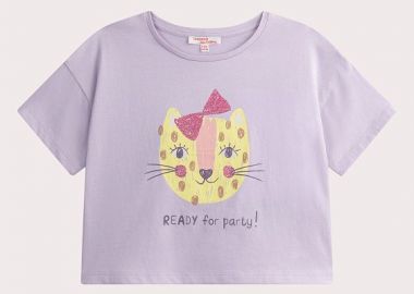 Παιδική Μπλούζα για Κορίτσια Party Kitten ΜΩΒ - DPAM - 