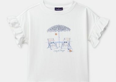 Παιδική Μπλούζα για Κορίτσια Sunbathing Friends ΛΕΥΚΟ - SERGENT MAJOR - 