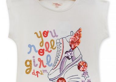 Παιδική Μπλούζα για Κορίτσια You roll girl ΛΕΥΚΟ - DPAM - 