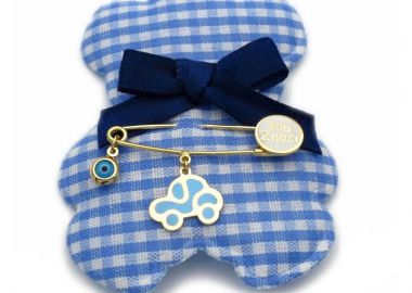 Παιδική παραμάνα αυτοκινητάκι από Ασήμι επίχρυσο PN126 - Asimenio - 