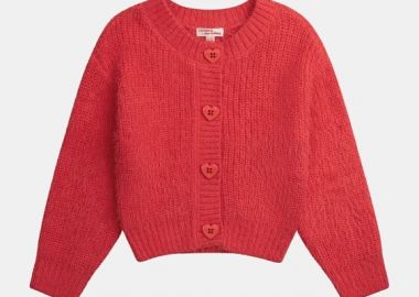 Παιδική Ζακέτα για Κορίτσια Knit Red ΡΟΖ - DPAM - 