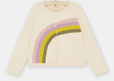 Παιδική Ζακέτα για Κορίτσια Μπεζ Rainbow ΛΕΥΚΟ - DPAM - 