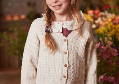 Παιδική Ζακέτα για Κορίτσια Off White Knit ΛΕΥΚΟ - SERGENT MAJOR - 