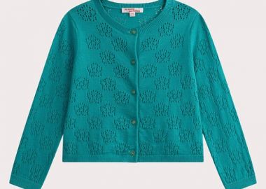 Παιδική Ζακέτα για Κορίτσια Turquoise Openwork ΤΥΡΚΟΥΑΖ - DPAM - 