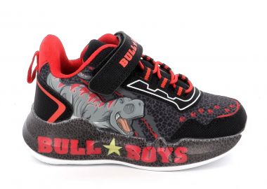 Παιδικό Αθλητικό Παπούτσι για Αγόρι Bull Boys T-Rex με Φωτάκια Χρώματος Μαύρο DNAL5140B00 - BULL BOYS - 