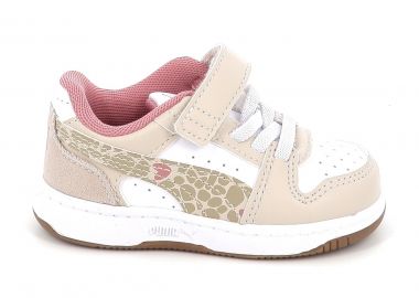 Παιδικό Αθλητικό Παπούτσι για Κορίτσι Puma Rebound V6 Lo AC+ Χρώματος Μπεζ 407463-01 - PUMA - 