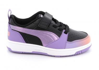 Παιδικό Αθλητικό Παπούτσι για Κορίτσι Puma Rebound V6 Lo Blurry Dreams Ac+ps Χρώματος Μαύρο 400594-02 - PUMA - 