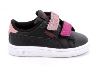 Παιδικό Αθλητικό Παπούτσι για Κορίτσι Puma Smsh3 0L Glitter Velcro V Inf Χρώματος Μαύρο 395610-07 - PUMA - 