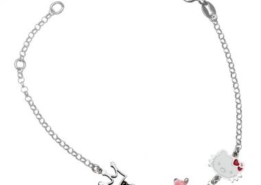 Παιδικό βραχιόλι από ασήμι 925 με Hello kitty Και κορώνα -  - 