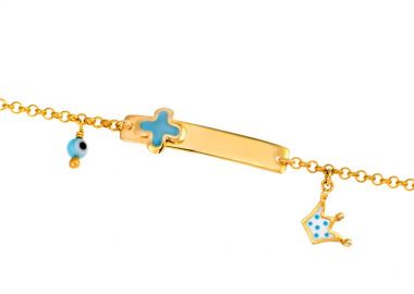 Παιδικό βραχιόλι με σμάλτο από επιχρυσωμένο ασήμι -  - 