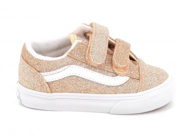 Παιδικό Χαμηλό Casual για Κορίτσι Vans Old Skool V Χρώματος Χρυσό Glitter VN000VAYFL1 - VANS - 