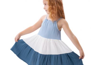 Παιδικό εξώπλατο φόρεμα για κορίτσι - Μπλε 15-224324-7 - energiers - 