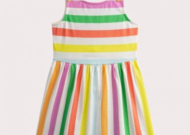 Παιδικό Φόρεμα για Κορίτσια Colourful Stripes ΛΕΥΚΟ - DPAM - 