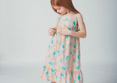 Παιδικό Φόρεμα για Κορίτσια Cool Floral ΛΕΥΚΟ - DPAM - 