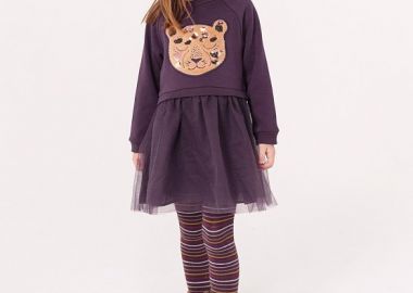 Παιδικό Φόρεμα για Κορίτσια Purple Sweatshirt ΜΩΒ - DPAM - 