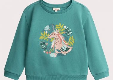 Παιδικό Φούτερ για Κορίτσια Green Unicorn ΜΠΛΕ - DPAM - 