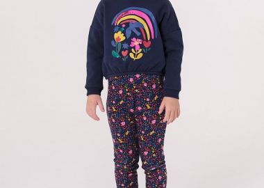 Παιδικό Φούτερ για Κορίτσια Navy Rainbow ΜΠΛΕ - DPAM - 