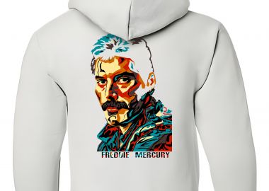 Παιδικό Hoodie Freddie Mercury Face Art Rock Avenue White - Rock Avenue - 