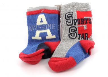 Παιδικό Καλτσάκι για Αγόρι Ersa Χρώματος Μπλε Γκρι 22245 2 Ζευγάρια Πολύχρωμο - ERSA - 