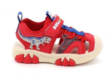 Παιδικό Κλειστό Πέδιλο για Αγόρι Bull Boys T-Rex με Φωτάκι Χρώματος Κόκκινο DNCL5050-RS01 - BULL BOYS - 