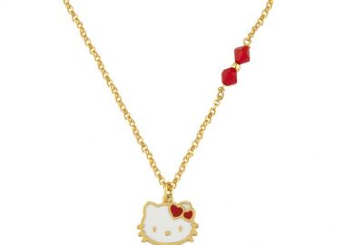 Παιδικό κολιέ από επιχρυσωμένο ασήμι με HELLO KITTY από ασήμι με σμάλτο -  - 
