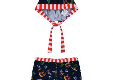 Παιδικό μαγιό boxer εμπριμέ με ασορτί μαντίλα για αγόρι 32-224115-8 - energiers - 