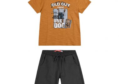 Παιδικό μακό σετ 2 τεμάχια με τύπωμα στην μπλούζα για αγόρι - ΑΝΘΡΑΚΙ 12-224151-0 - 12-224151-0-6-etwn-anthraki - energiers - 