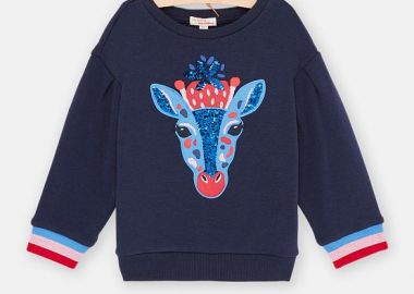 Παιδικό Μακρυμάνικο Φούτερ για Κορίτσια Navy Blue Donkey ΜΠΛΕ - DPAM - 