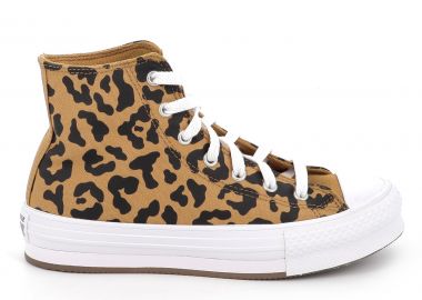 Παιδικό Μποτάκι για Κορίτσι Converse All Star Ctas Eva Lift Hi Χρώματος Καφέ - Λεοπάρ A16551C - ALL STAR - 