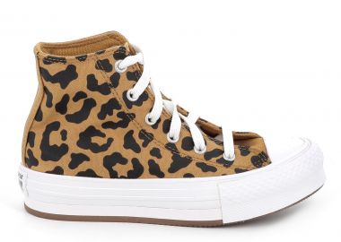 Παιδικό Μποτάκι για Κορίτσι Converse All Star Ctas Eva Lift Hi Χρώματος Καφέ - Λεοπάρ A16552C - ALL STAR - 