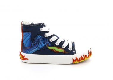 Παιδικό Μποτάκι Πάνινο Αγόρι Bull Boys Dragon 3 Χρώματος Μπλε BBEA5082-RY01 - BULL BOYS - 