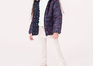 Παιδικό Μπουφάν για Κορίτσια Navy Print - 2 σε 1 ΜΠΛΕ - DPAM - 