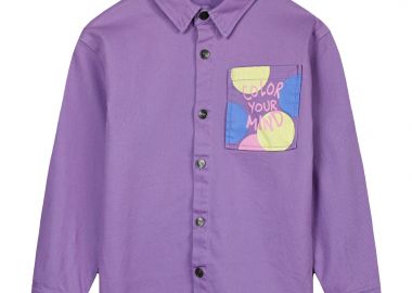 Παιδικό μπουφάν τύπου πουκάμισο με τύπωμα στην τσέπη για κορίτσι - ΛΙΛΑ 16-224204-1 - energiers - 