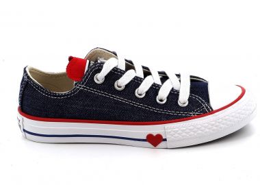 Παιδικό Πάνινο Casual για Κοριτσι All Star Converse Chuck Taylor Χρώματος Μπλε Τζιν 363704C - ALL STAR - 