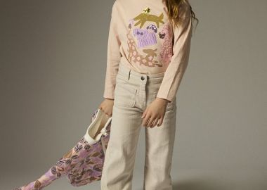Παιδικό Παντελόνι για Κορίτσια Beige Flare ΛΕΥΚΟ - DPAM - 