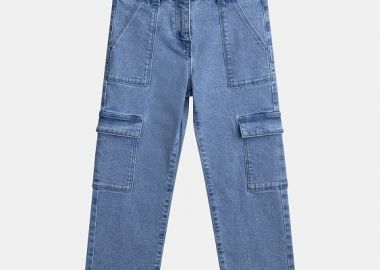 Παιδικό Παντελόνι για Κορίτσια Denim Cargo ΜΠΛΕ - DPAM - 