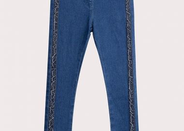 Παιδικό Παντελόνι για Κορίτσια Denim Stripe ΜΠΛΕ - DPAM - 