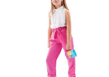 Παιδικό παντελόνι με ζώνη για κορίτσι - ΦΟΥΞ 16-224256-2 - energiers - 