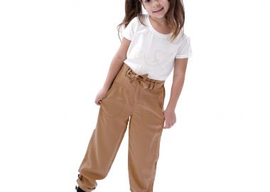 Παιδικό παντελόνι με ζώνη για κορίτσι - ΜΟΚΑ 16-224256-2 - energiers - 