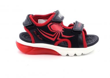 Παιδικό Πέδιλο για Αγόρι Geox Spiderman Ανατομικό με Φωτάκια Χρώματος Μαύρο J55MXC 014CE C0048 - GEOX - 