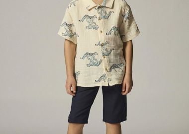 Παιδικό Πουκάμισο για Αγόρια Off White Safari ΛΕΥΚΟ - DPAM - 