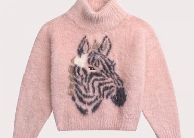 Παιδικό Πουλόβερ για Κορίτσια Pink Zebra ΡΟΖ - DPAM - 
