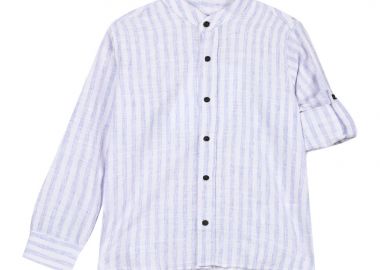 Παιδικό ριγέ πουκάμισο για καλό ντύσιμο για αγόρι - Μπλε 42-224193-4 - energiers - 
