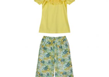 Παιδικό σετ 2 τεμάχια με φλοράλ παντελόνα για κορίτσι 15-224300-0 - energiers - 